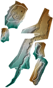 Figura 5. Modelli digitali del terreno delle cinque aree sorvolate